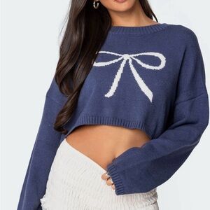 Edikted Blue Bow Sweater Size XS/S